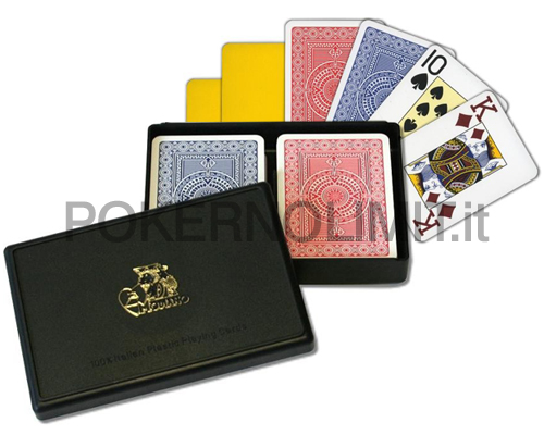 accessori di poker - 2 mazzi di carte modiano platinum acetate per poker texas hold em