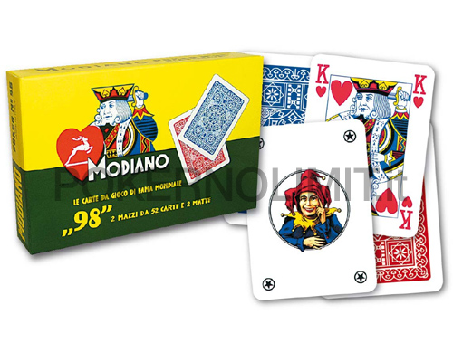 accessori di poker - 2 mazzi di carte modiano ramino 98 cartoncino triplex