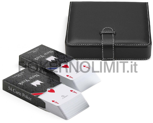 accessori di poker - astuccio carte juego poker set treviso nero
