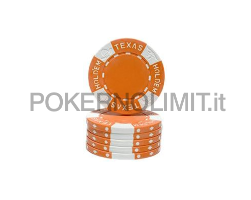 accessori di poker - blister 25 fiches arancio texas hold em chips clay