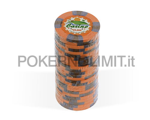 accessori di poker - blister 25 fiches arancioni 3 color joker chips