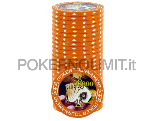 accessori di poker - blister 25 fiches arancioni poker tournament clay chips