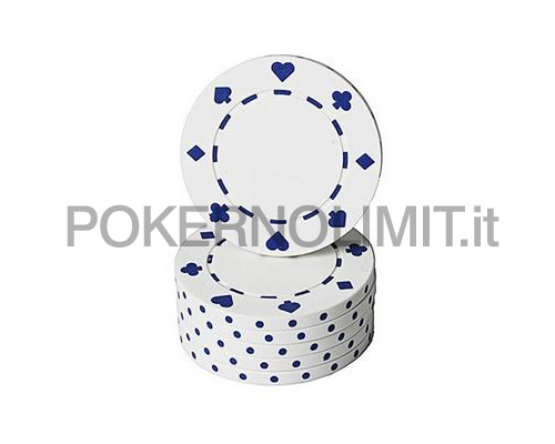 accessori di poker - blister 25 fiches bianche suited poker chips