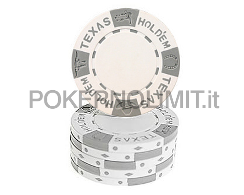 accessori di poker - blister 25 fiches bianche texas hold em chips clay