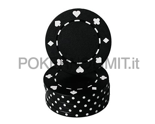 accessori di poker - blister 25 fiches blu suited poker chips nero