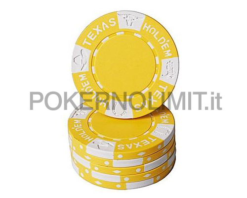accessori di poker - blister 25 fiches gialle texas hold em chips clay
