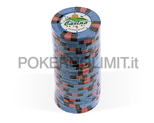 accessori di poker - blister 25 fiches lightblu 3 color joker chips