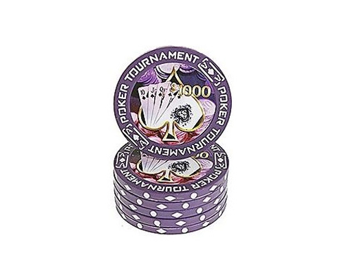 accessori di poker - blister 25 fiches porpora poker tournament clay chips