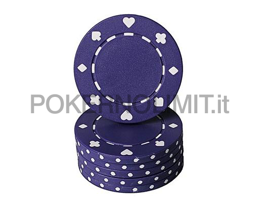 accessori di poker - blister 25 fiches purple suited poker chips