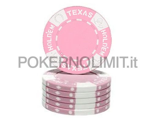 accessori di poker - blister 25 fiches rosa texas hold em chips clay