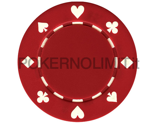 accessori di poker - blister 25 fiches rosse suited poker chips