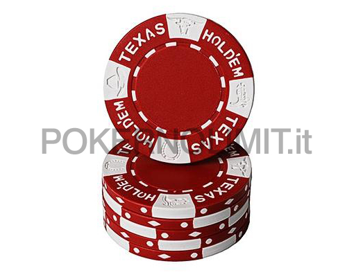 accessori di poker - blister 25 fiches rosso texas hold em chips clay