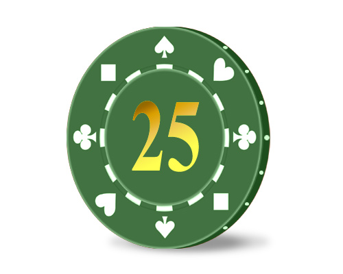 accessori di poker - blister 25 fiches verdi hot stamp poker chips