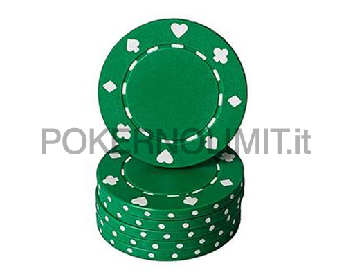 accessori di poker - blister 25 fiches verdi suited poker chips