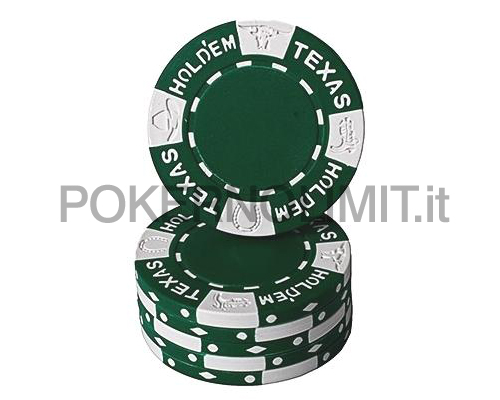 accessori di poker - blister 25 fiches verdi texas hold em chips clay