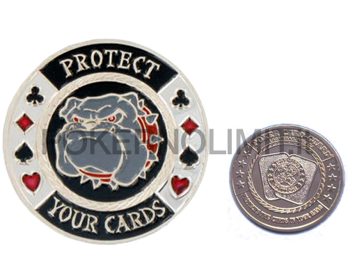 accessori di poker - card guard protect your cards silver