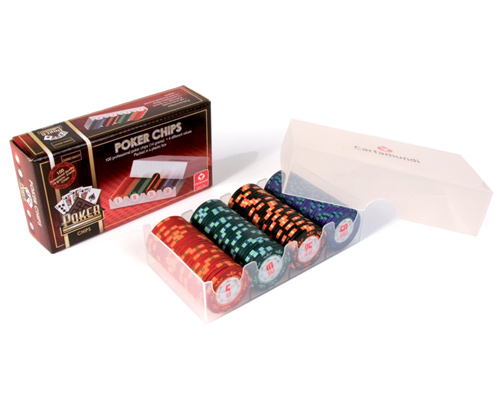 accessori di poker - cartamundi set 100 fiches clay metal insert