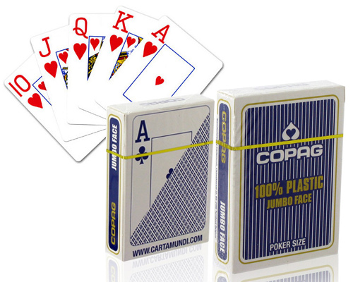 accessori di poker - carte copag poker size jumbo face blu
