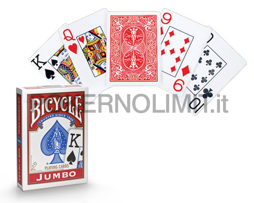 accessori di poker - carte da poker bicycle jumbo index riders back rosso