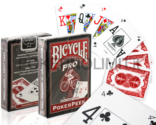accessori di poker - carte da poker bicycle pro pokerpeek dorso rosso