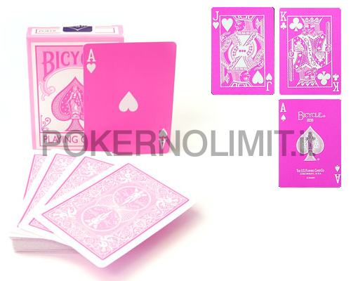 accessori di poker - carte da poker bicycle rider back pink standars face