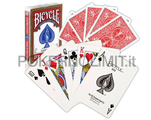 accessori di poker - carte da poker bicycle standard index riders back rosso