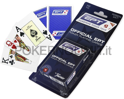 accessori di poker - carte da poker fournier in caroncino triplex con logo ept blu