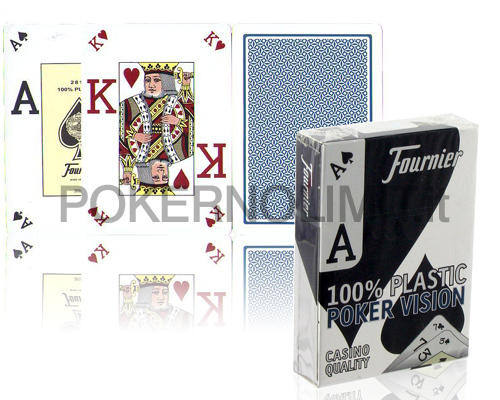 accessori di poker - carte fournier poker vision in plastica dorso blu