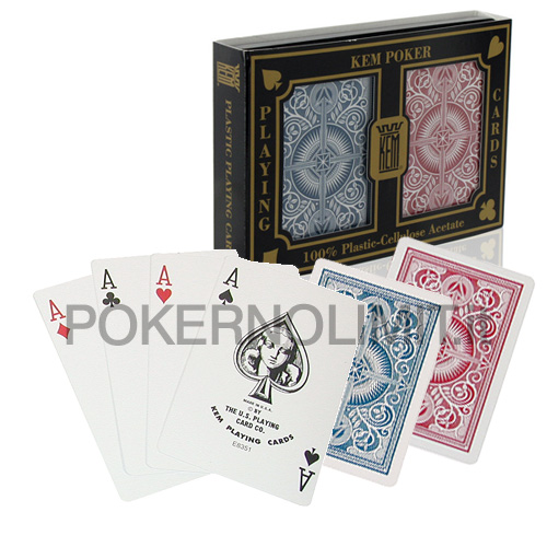 accessori di poker - carte kem poker arrow wide standard blu e rosse