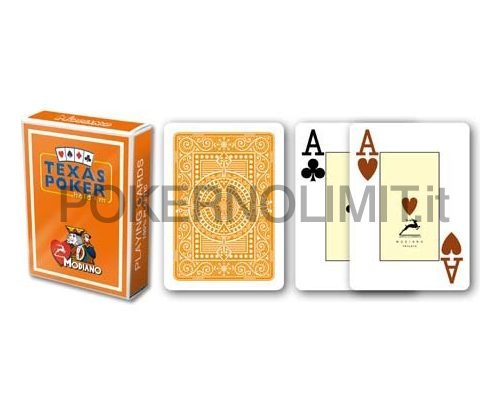 accessori di poker - carte modiano poker texas hold em arancio 100 plastica