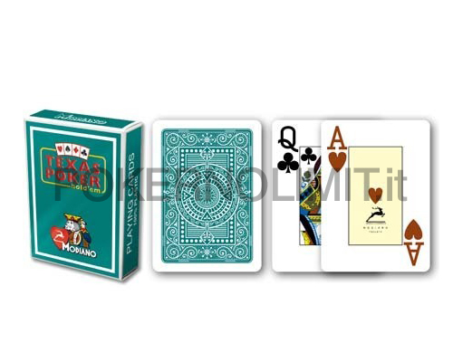 accessori di poker - carte modiano poker texas hold em verde 100 plastica