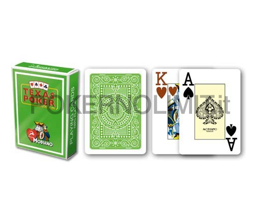 accessori di poker - carte modiano poker texas hold em verde chiaro 100 plastica