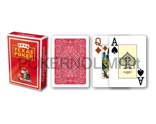 accessori di poker - carte modiano texas poker 2 jumbo index plastica rosso