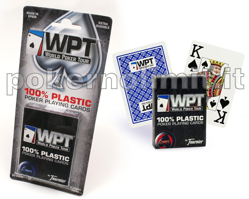 accessori di poker - carte poker fournier wpt 100 plastica blister blu