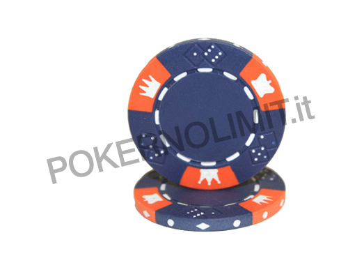 accessori di poker - chips crown and dice 3 colour 25 poker fiches 14 gr blu