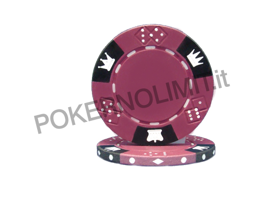 accessori di poker - chips crown and dice 3 colour 25 poker fiches 14 gr dark magenta
