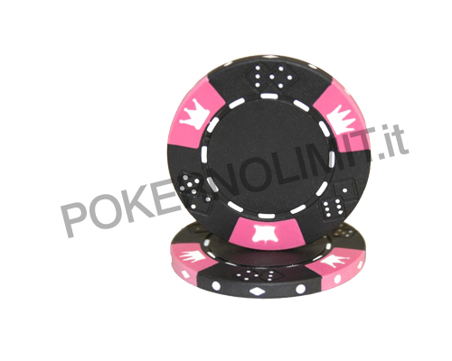 accessori di poker - chips crown and dice 3 colour 25 poker fiches 14 gr nero