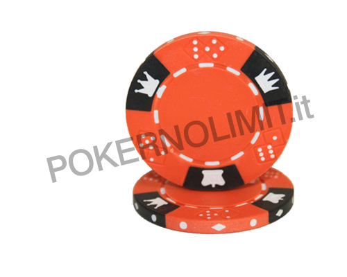 accessori di poker - chips crown and dice 3 colour 25 poker fiches 14 gr orange