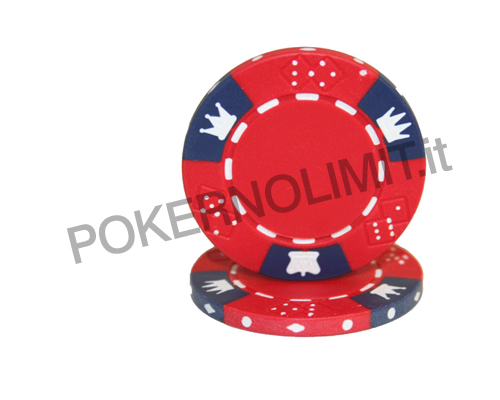 accessori di poker - chips crown and dice 3 colour 25 poker fiches 14 gr red