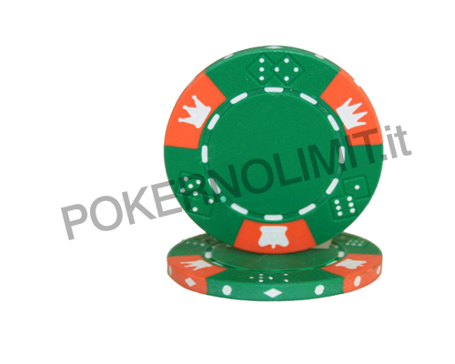 accessori di poker - chips crown and dice 3 colour 25 poker fiches 14 gr verde