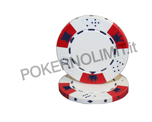 accessori di poker - chips crown and dice 3 colour 25 poker fiches 14 gr white