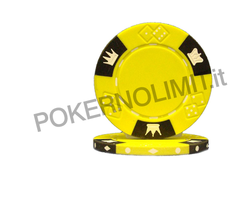 accessori di poker - chips crown and dice 3 colour 25 poker fiches 14 gr yellow