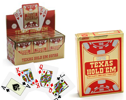 accessori di poker - display 12 mazzi di carte copag gold texas hold em rosso