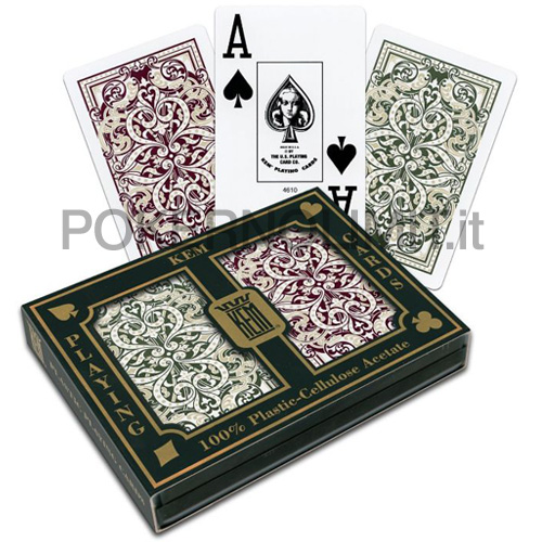 accessori di poker - kem poker jacquard wide jumbo burgundy green