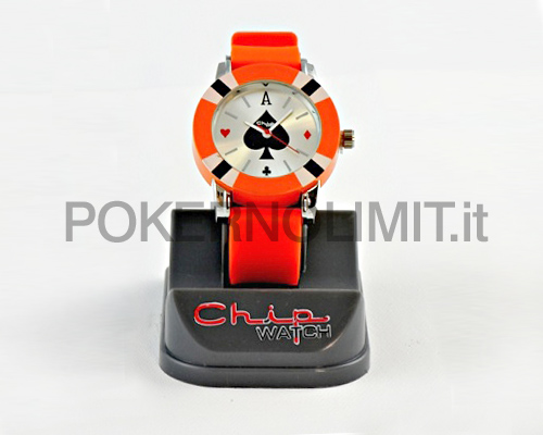 accessori di poker - orologio poker chip watch arancione