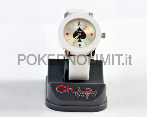 accessori di poker - orologio poker chip watch bianco