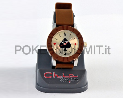 accessori di poker - orologio poker chip watch marrone