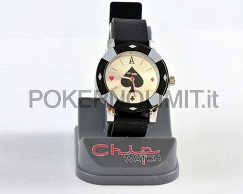 accessori di poker - orologio poker chip watch nero