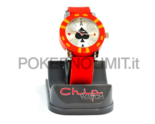 accessori di poker - orologio poker chip watch rosso