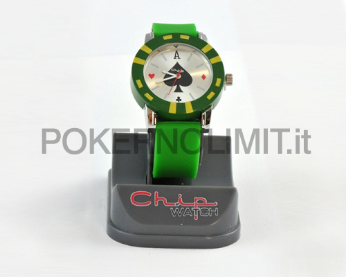 accessori di poker - orologio poker chip watch verde